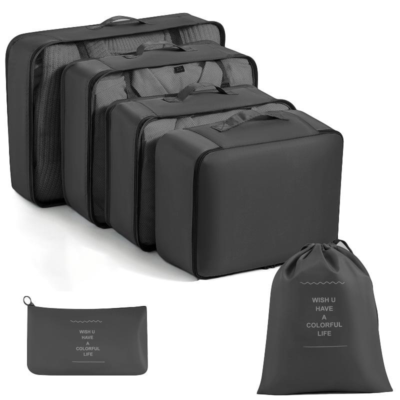 8-6 Pcs Travel Storage Bag Set, Clothing Organizer Packing Bags Suitcase Luggage Organizer Pouches