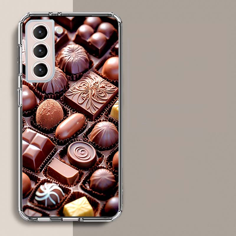 Soft Chocolate Truffles Phone Case for Samsung A16 A17 A26 A36 A56 A57 A55 A54 A37 A15 A25 A35 A14 A24 A34 Galaxy Note 20 10 A07