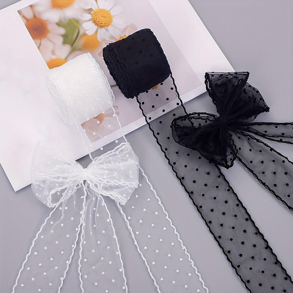 Retro Lace Trim DIY Lace Fabric Ribbon Decoration Material Polka Dot Mesh Ribbon  Clothing Dress