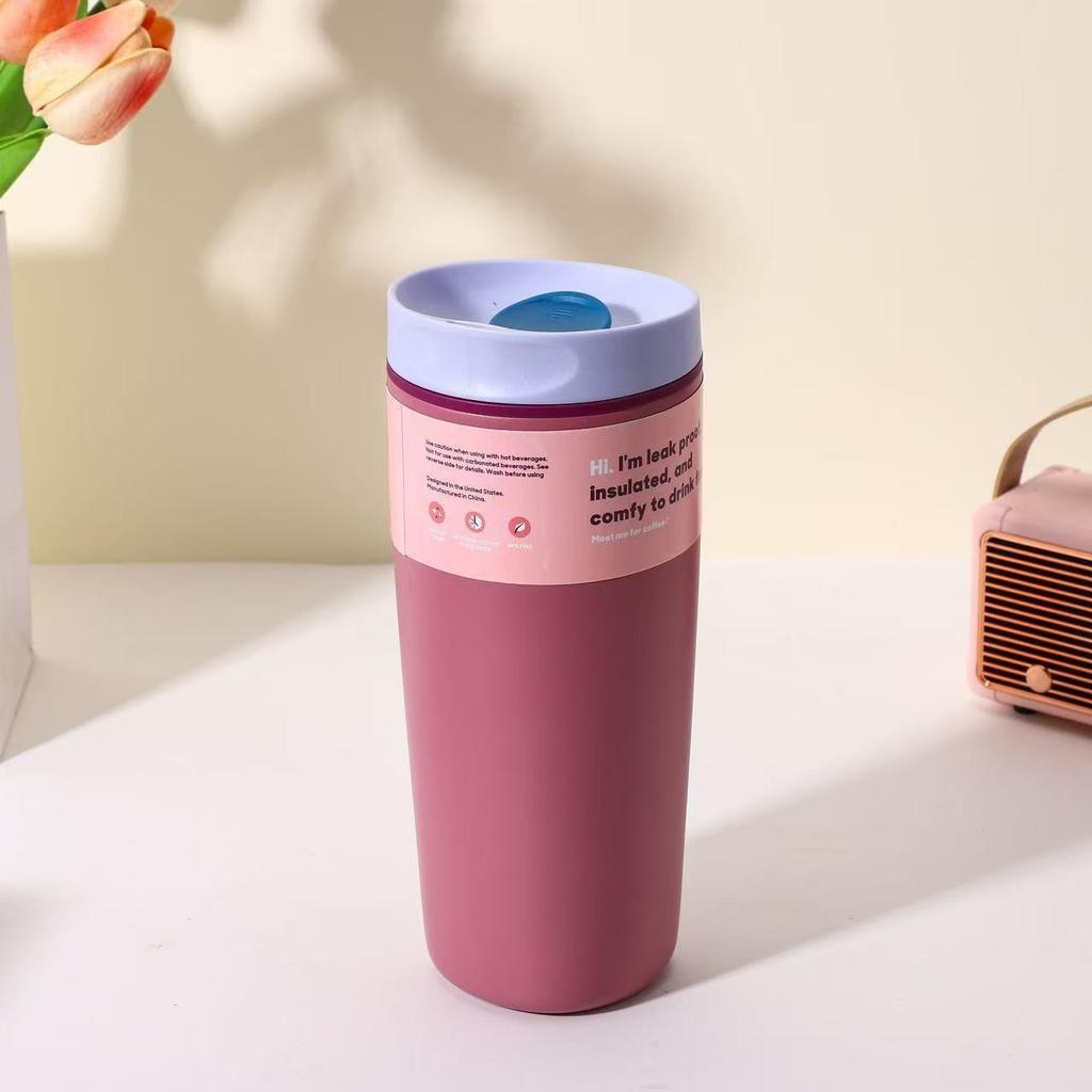 20 Oz Stainless Steel Insulated Tritan BPA Free Portable Water Bottle with Spill Proof Lid To Keep Coffee Hot or Cold