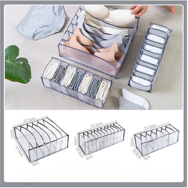 

Bra Socks Storage Organizer Box Closet Organizer Underwear Organizer for Wardrobe Clothes Organizers Cabinets Drawer Organizers 2025 серый