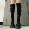 Winter Fashion Women Over The Knee Knight Boots Fashion Fold Two Ways To Wear Shoes Female Thick Heel Silm Thigh High Booties