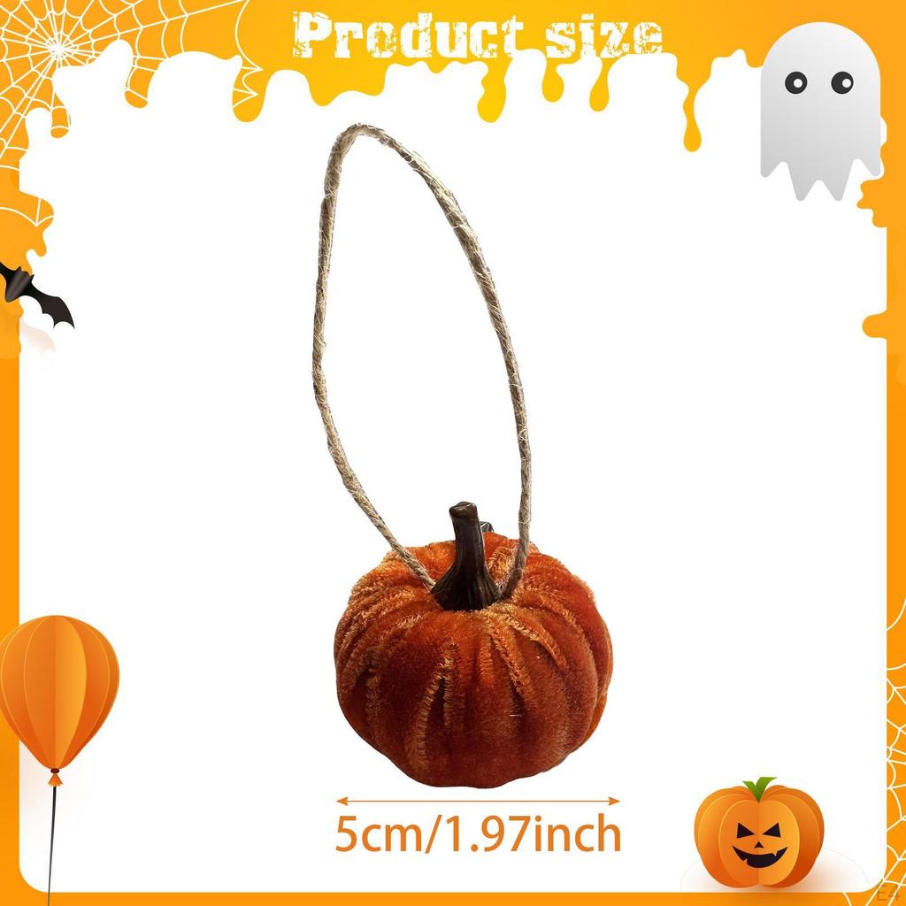 12 Artificial Velvet Pumpkins, Fake Small Fall Decorations for Halloween Table, Assorted