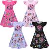 Girls Fly Sleeve Nightgown Girls Milk Silk Dresses