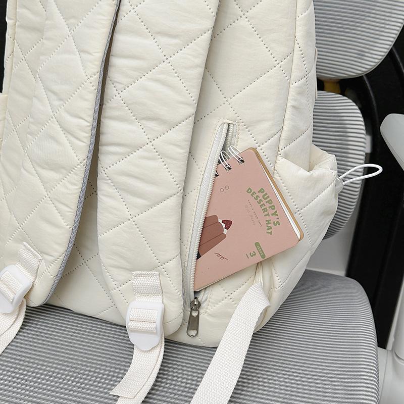 Schoolbag new ins style men's and women's solid color backpack junior high school campus light schoolbag fashionable simple large capacity backpack