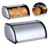 Kitchen Supplies Silver+Black Stainless Steel Roll Top Bread Box Storage Bin Silver Keeper Food Storage Container Kitchen Pastry Bread Baking Holder
