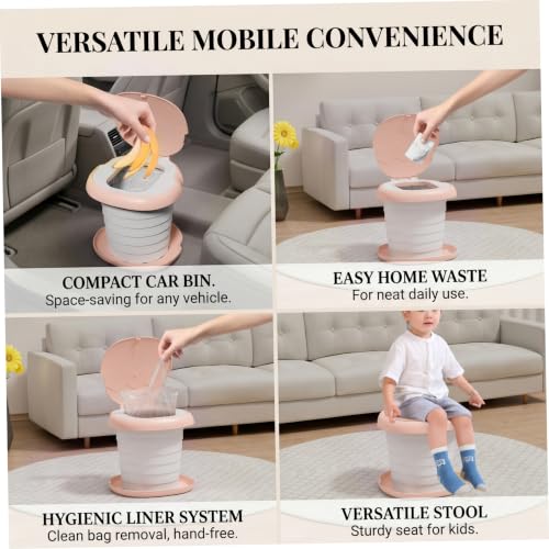 Portable Toddler Potty Training Toilet, 6 Adjustable Heights, Holds Up To 50kg, Includes Carry Bag & 20 Disposable Liners, Style2