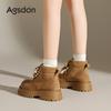 Tjockbottnade Martin boots Nya vinter Maillard rabarber boots Utomhus sammetskorta boots