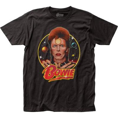 David Bowie Space Oddity Herren T-Shirt Musik Klassiker Konzert Rockband Tee Schwarz