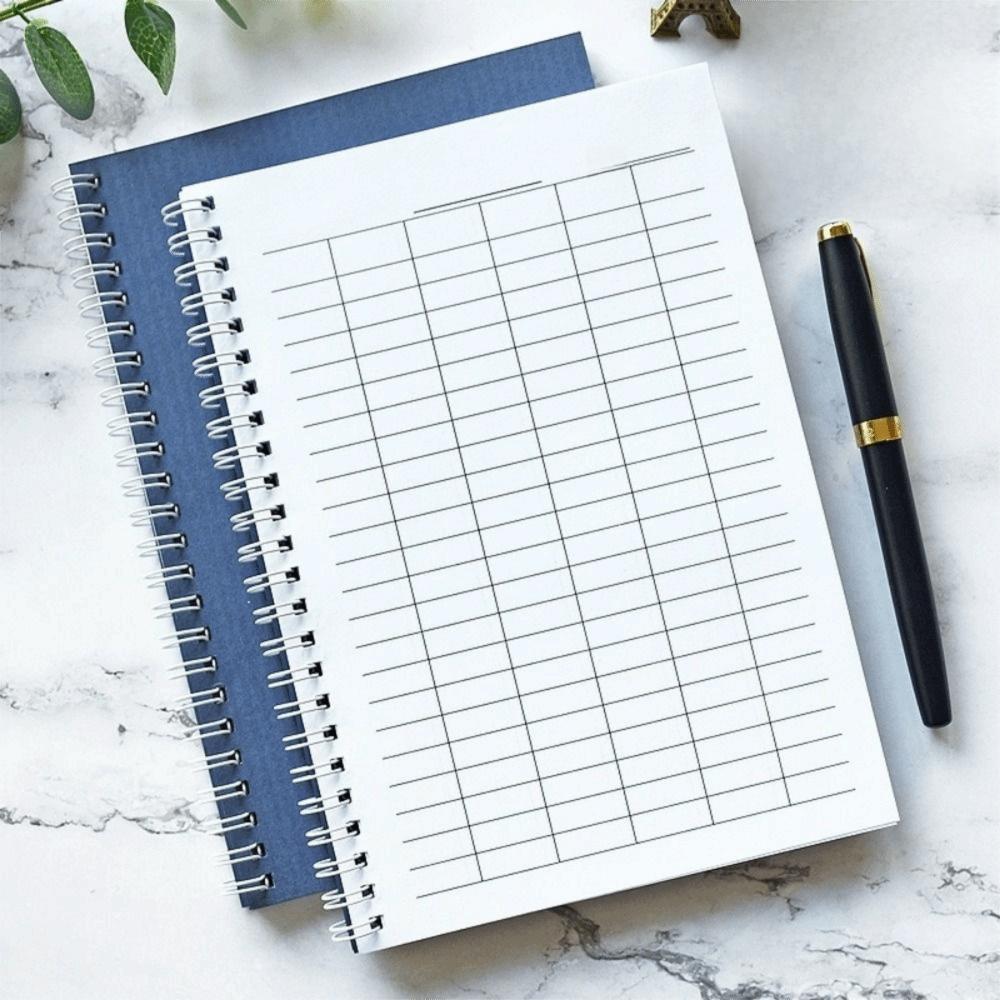 Sturdy Cover Financial Record Book Blank Grid Inventory Log Book  Tracking Time