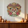 Dia De Los Muertos Window Clings Flower Skull Wall Sticker, Day of The Dead Decorative Mexican Style Festival Ornaments Decals, Waterproof PVC