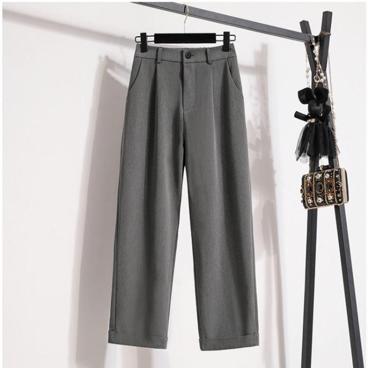 New Plus Size Women High Waist Elastic Loose Harem Pants Vintage Casual Basic Trousers Solid Long Pants