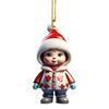 Ornament Cartoon Snowman Santa Claus Pendant 2D Acrylic Xmas Tree