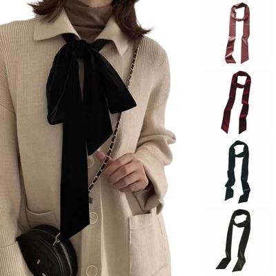 Classic Velvet Material Velvet Belt Solid Color Narrow Ribbon Scarf Long Hair Band Outfit Decoration
