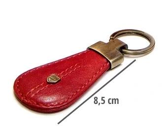 Red Leather Keychain - Peterson