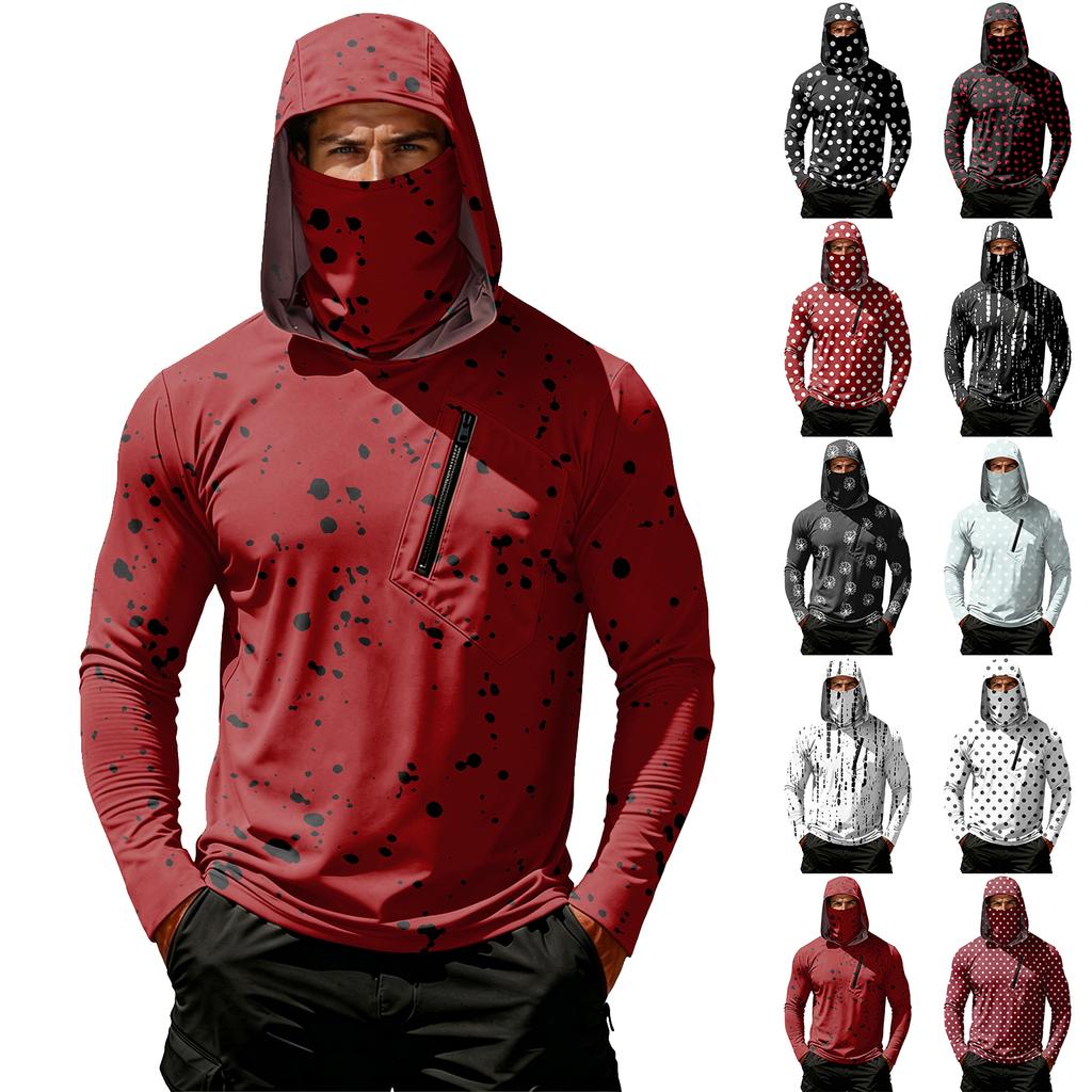 Men's Casual Hooded Long Sleeve Sunscreen Top