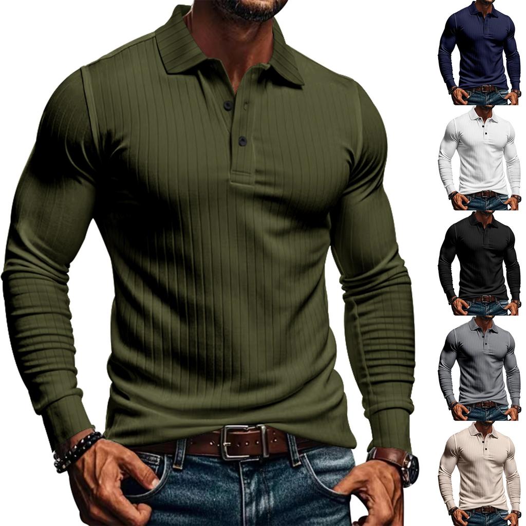 Men's Long Sleeved T-shirt With Loose Lapel And Long Sleeved Shirt