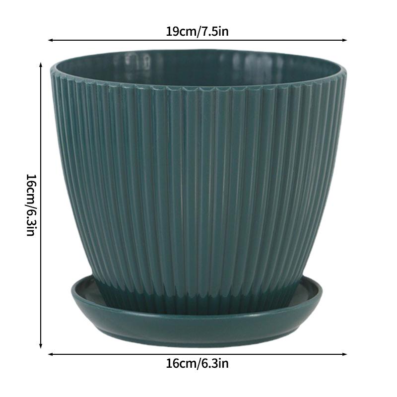 Plastic Flowerpot Indoor Outdoor Planter Flower Pots for Plants with Tray Home Decoration Potted Plant Holder Gardening Supplies