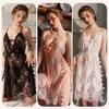 Loradouphi Sexy Lingerie Babydoll with Floral Embroidered Lace and and 230101 Women's Ribbon, See-Through, T-Back Panties, Camisole, Nightgown,