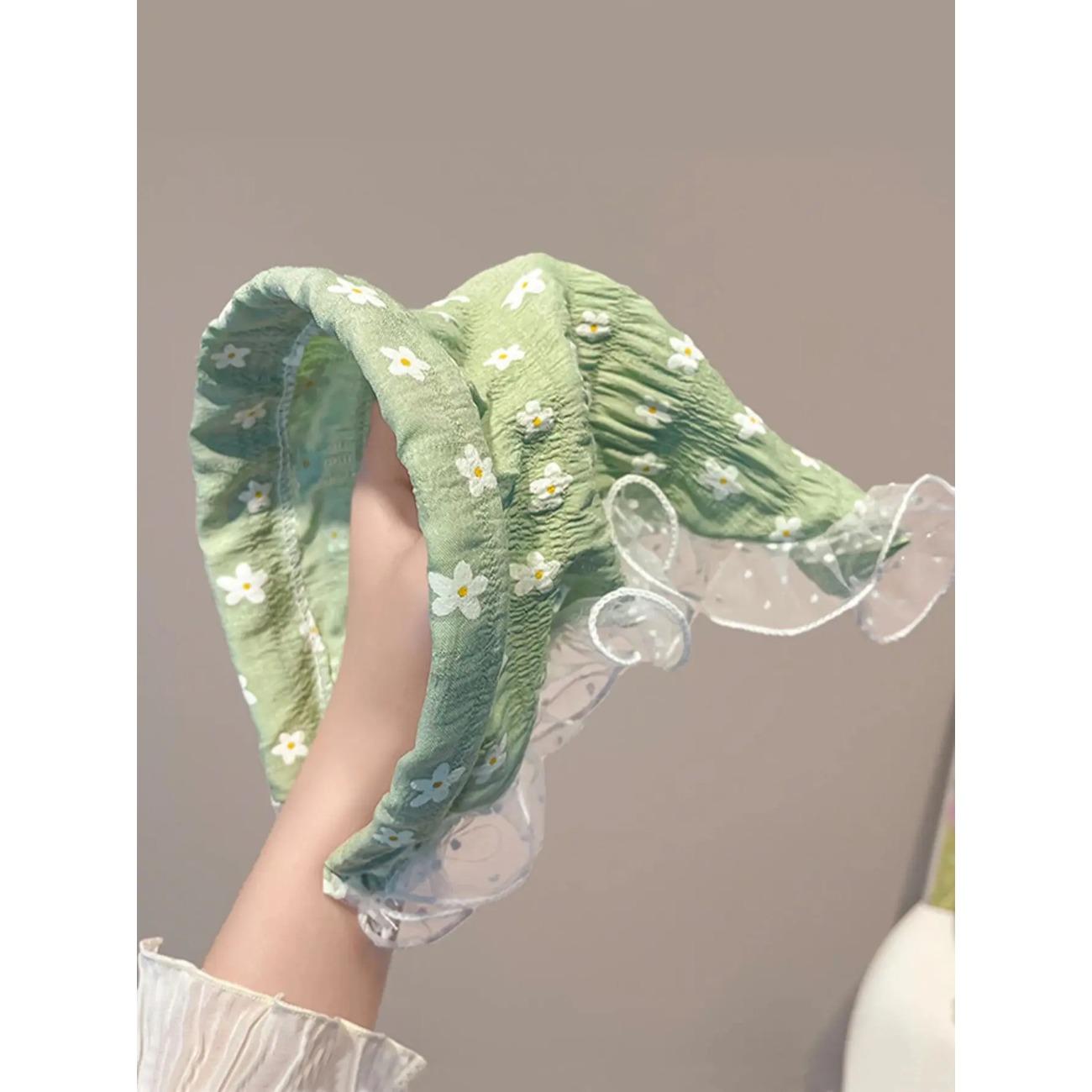 

1 шт. Модный свежий зеленый маленький цветочный треугольный шарф повязки для волос для женщин девушек вечеринки аксессуары для волос