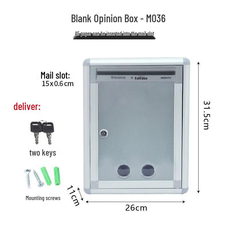USAN HOME Aluminum Alloy Lockable Mail/Suggestion Box