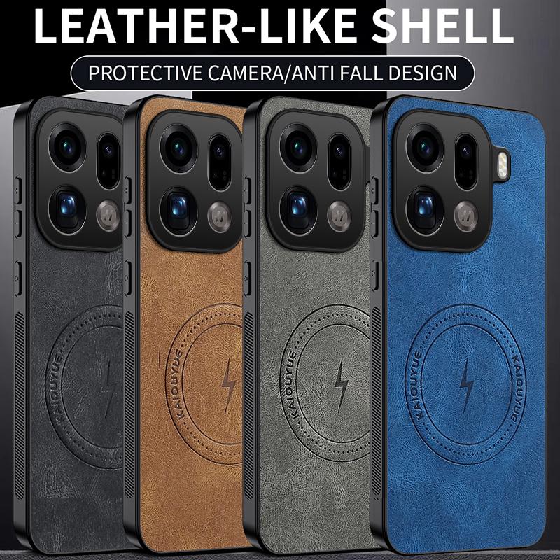 For OPPO Find X9 Pro Luxury Matte Cortex Leather Phone Case For Oppo Find X9 Pro Shockproof Silicone Magnetic Protection Cover