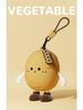 Q Version Cartoon Vegetable Silicone Keychain Earphone Coin Mini Bag Pendant for Kids