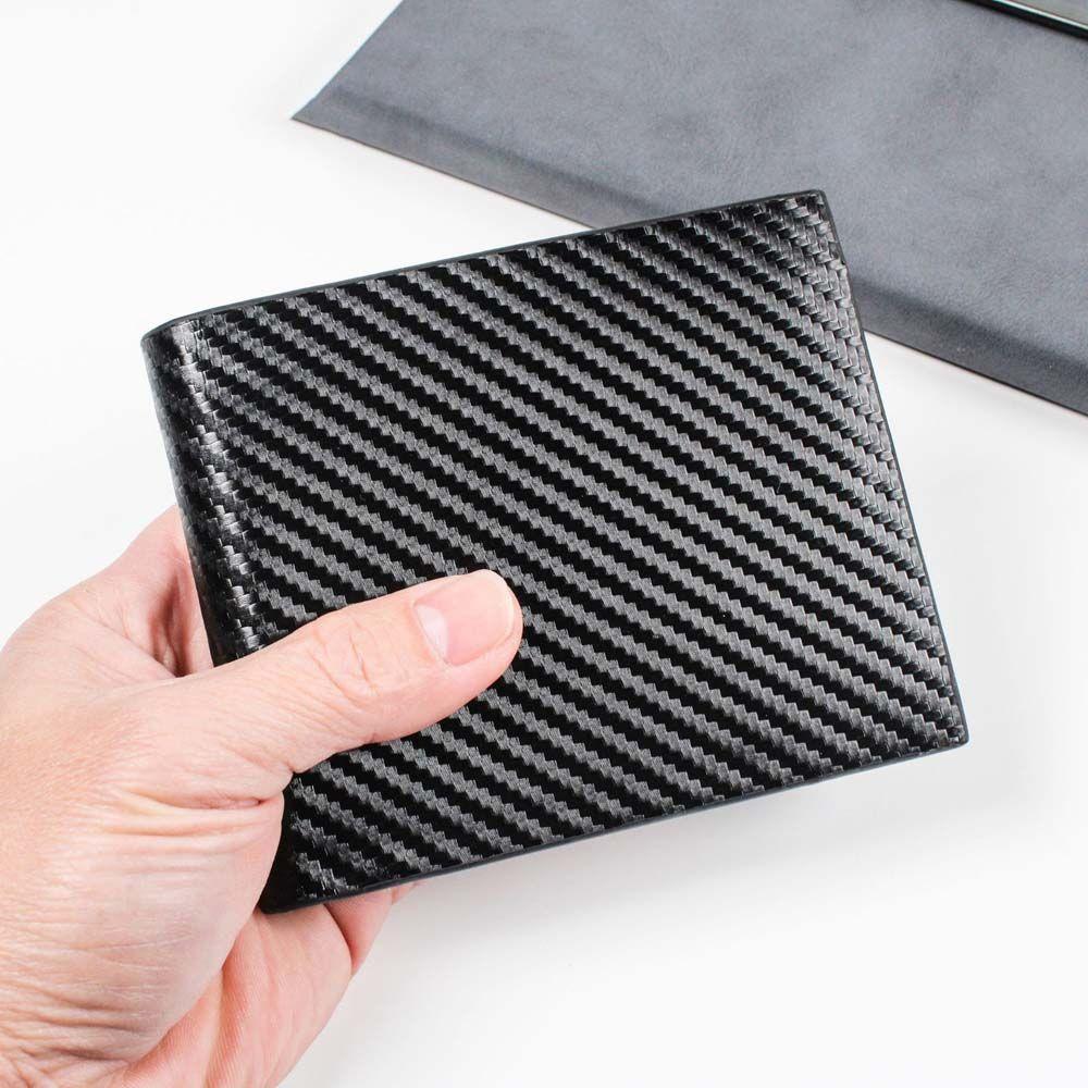 Capacity Ticket Holder Bank Card Carbon Fiber Wallets Men's Wallet Coin Purse ID Credit Card Holder