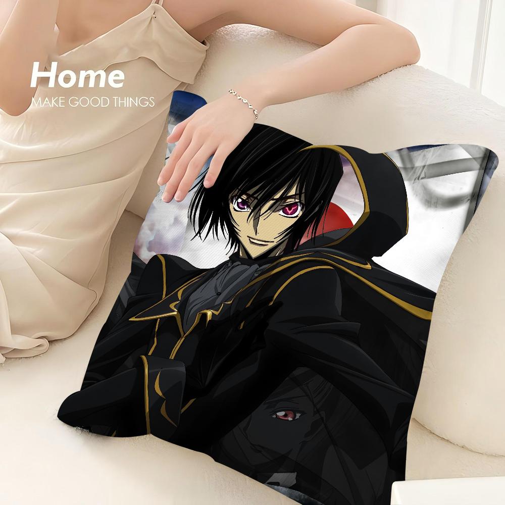 Anime C-Code Geass Pillow Case Sofa Decorative Home Double-Sided Print Plush Square Throw Pillow Covers Cushion Decor Cover