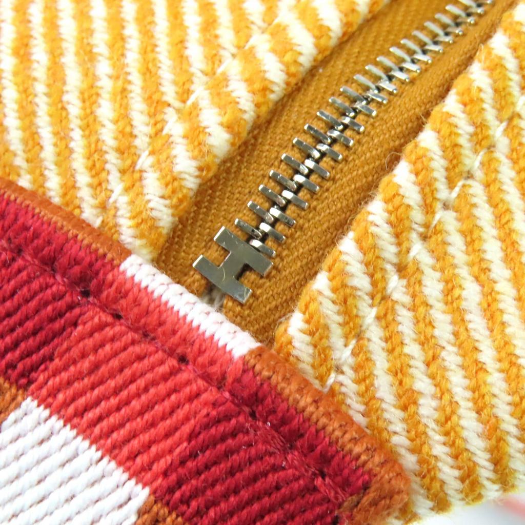 Pristine HERMES Handbag BRIDE A BLACK GM OC Serie Button H Logo Pouch Orange Used