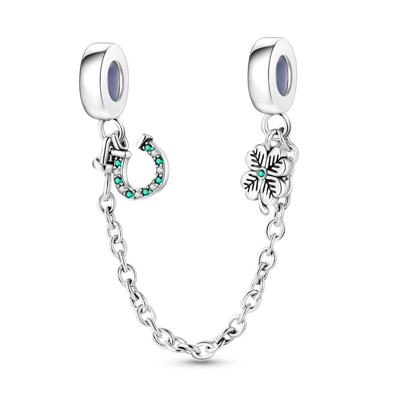 Four Leaf Clover Charms Bead Copper Best Wishes Gift Lucky Clover Dangle Fit Original Bangle Bracelet Diy Jewelry