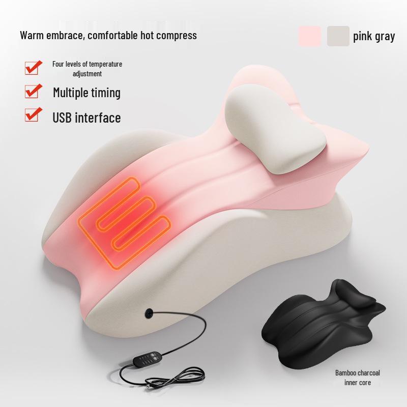 Multi-Use Heating Pillow: Face-Down, Headboard Recliner, Leg Support, Back Support, Sleep, Read, or Phone Play Comfortably.