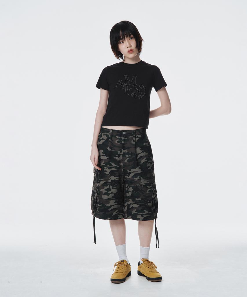 AMES-WORLDWIDE Ames Applique Tee Black