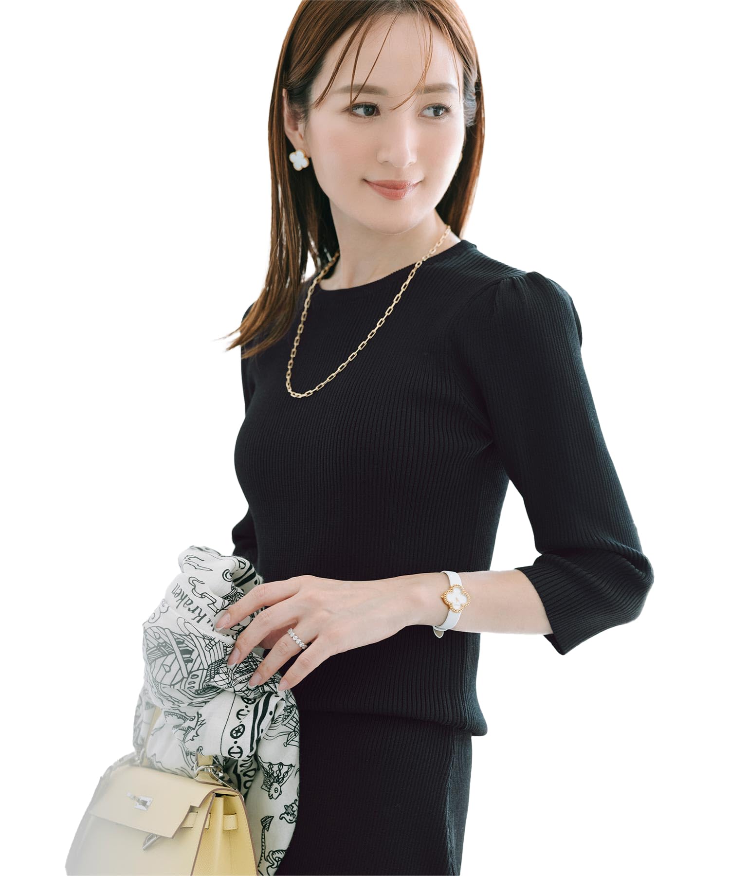 

Yours BEXU1684 Crew Neck Puff Sleeve Size L Women s Knit, Black, чёрный