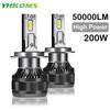 YHKOMS Car LED Headlight  H7 LED H4 H1 H8 H11 HB3 HB4 9005 9006 9012 6000K 200W 50000LM Auto LED Lamp Turbo Fog Light 12V