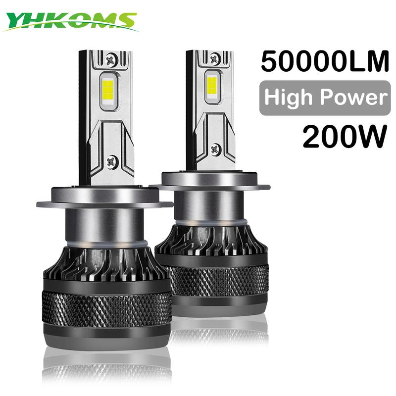 

YHKOMS Car LED Headlight H7 LED H4 H1 H8 H11 HB3 HB4 9005 9006 9012 6000K 200W 50000LM Auto LED Lamp Turbo Fog Light 12V 2 Pieces