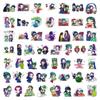 53pcs Suitcase Stickers Waterproof Stickers Scooter Computer Tablet Cartoon Decoration