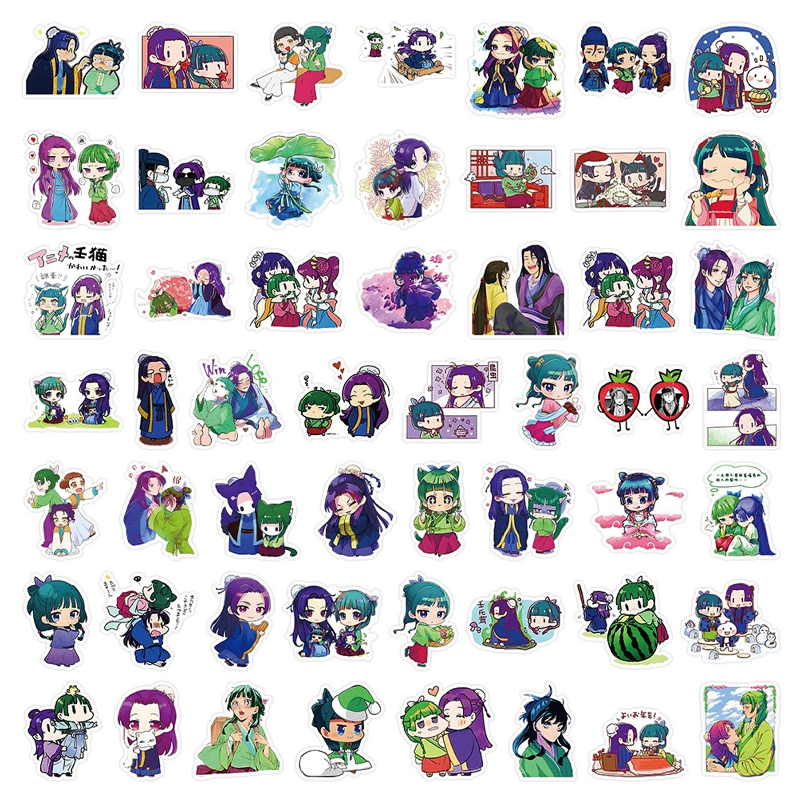 

53pcs Suitcase Stickers Waterproof Stickers Scooter Computer Tablet Cartoon Decoration