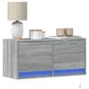 VidaXL Wall-Mounted TV Cabinet with LED Lights Sonoma Grey 80x31x35 Cm, Wall-Mounted TV Unit, Floating TV Unit, TV Stand 852360