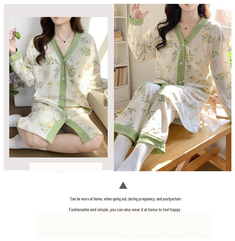 Breathable Maternity Nightgown with Built-in Bra for Labor, Breastfeeding, & Postpartum - Spring & Autumn Style
