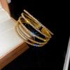Elegant Multi-Layered Diamond Inlaid Open Bangle: Light Luxury Fashion Bracelet for Women