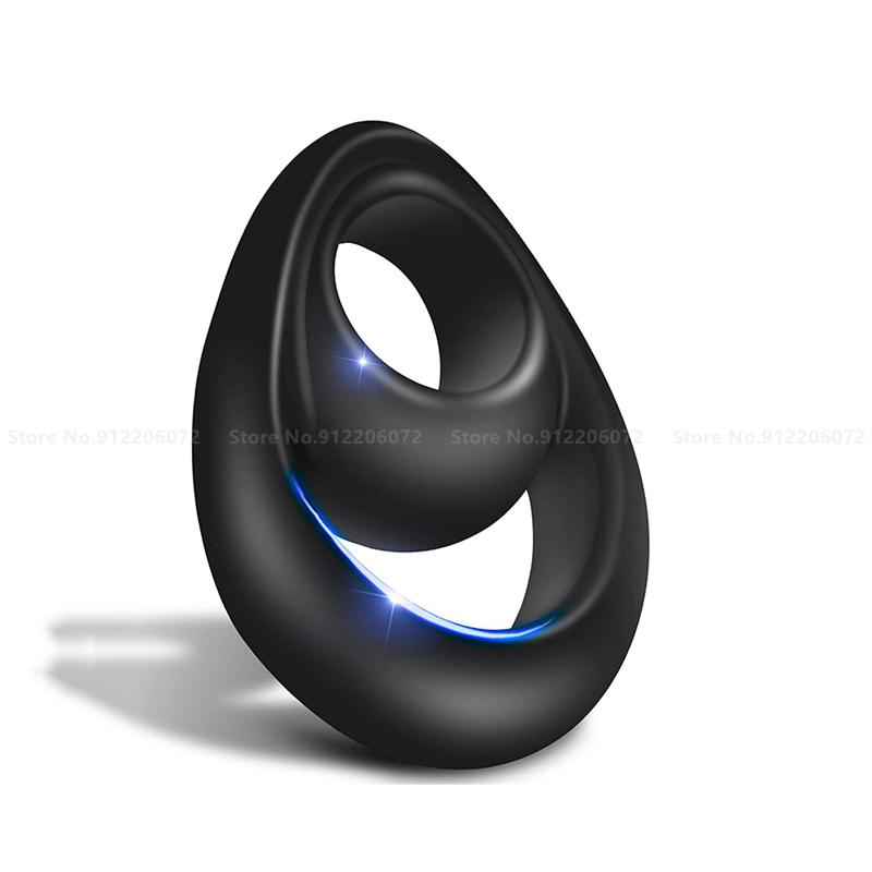 Male Semen Lock Ring Soft Time Delay Erection Dual Cock Ring Friction Massager Stimulation Couple Lover Sex Toys For Men