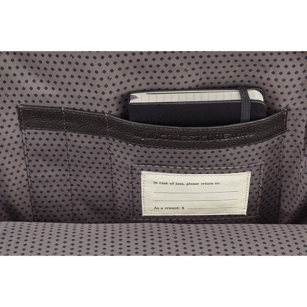 Moleskine ET84CMRTBKBK Classic Match Round Top Backpack, Leather Business Backpack, Wood Brown