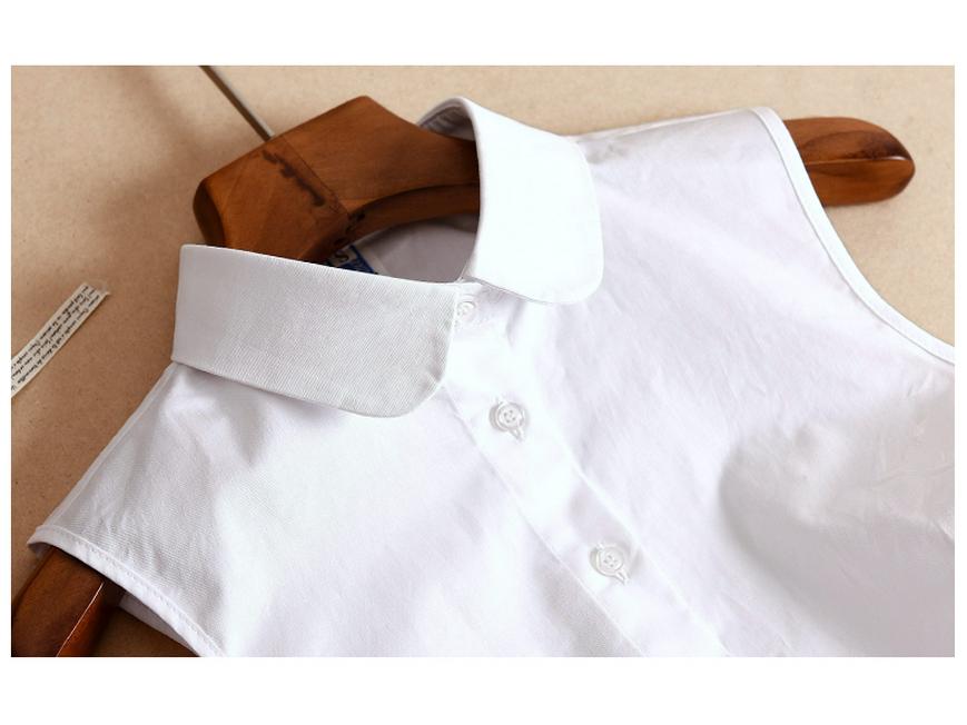 New Versatile Girls' Decorative Collar - Black & White Cotton for Autumn/Winter