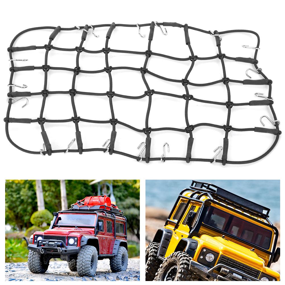 Elastic Luggage Roof Rack Net Stretchable Simulation Accessory for 1 8 1 10 RC CrawlerBlack
