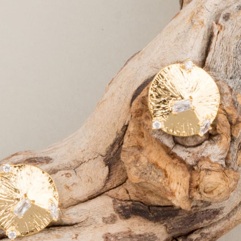 AUGUST ALICE 14K Lotus Cubic Earrings