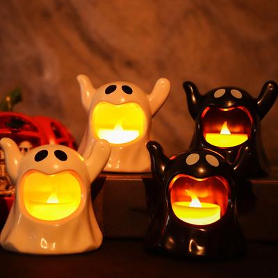 Halloween Kerzenhalter Keramik Geist Kerzenständer Duftkerzenhalter Hängender Teelichthalter Hochzeitsengel Tischdekoration