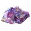 100pcs Organza Gift Bag Jewelry Packaging Drawstring Bag Multi-size Colorful Trees Printing Wedding Candy Bag Party Supplies