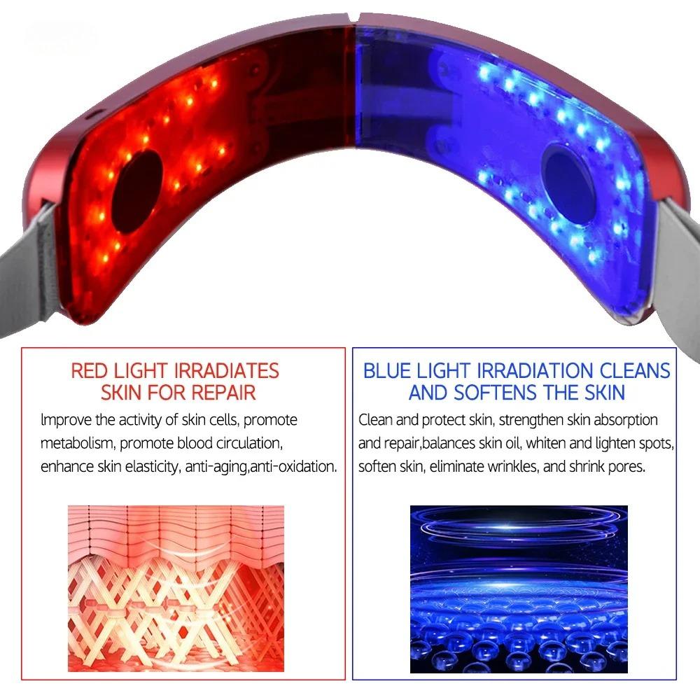Electric V-Face Lifting Beauty Device Double Chin Remove EMS Face Slimming Red/Blue Light Heat Massage Face Lifting Machine Care
