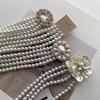 Pearl Waist Chain Ladies Belt Fashion Dress Decorative Rhinestone Elastic Beaded Elastic Waist Seal